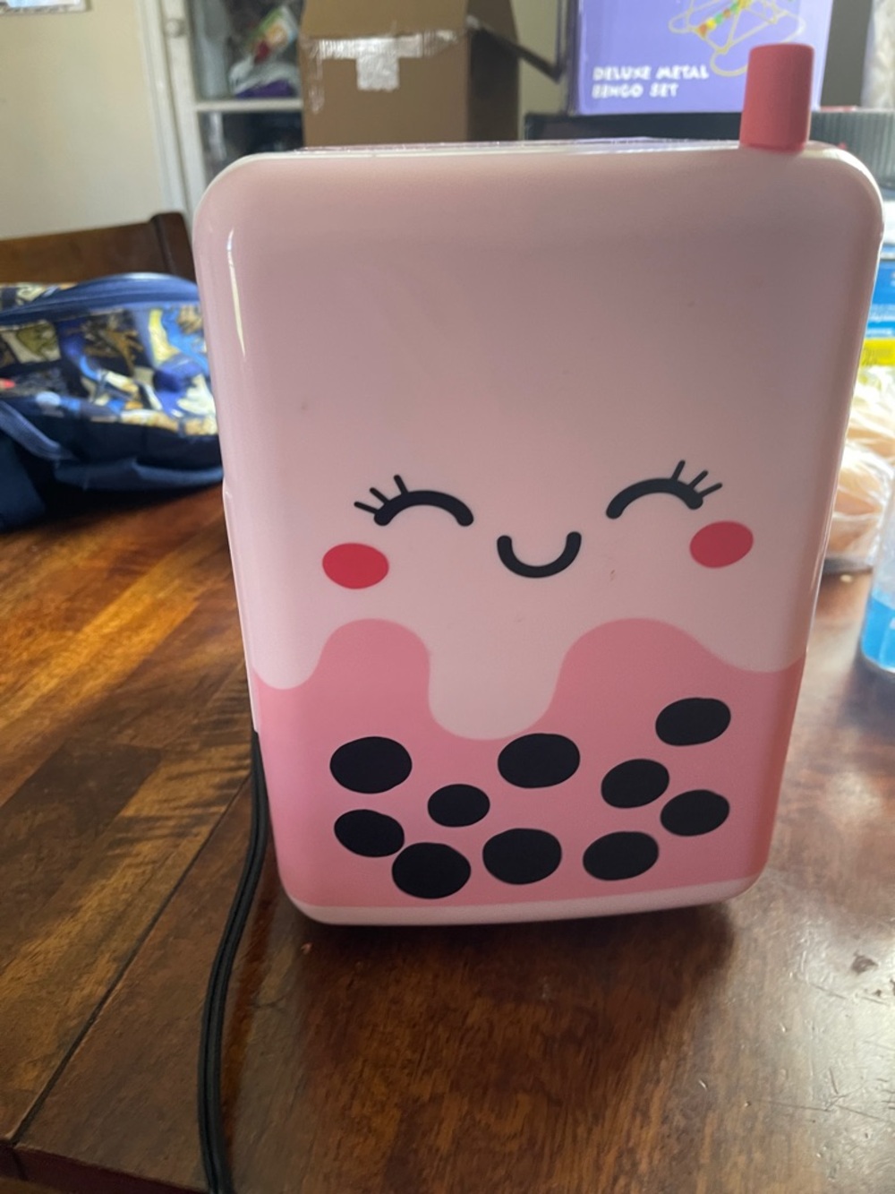 Cute Pink Bubble Tea Mini Fridge